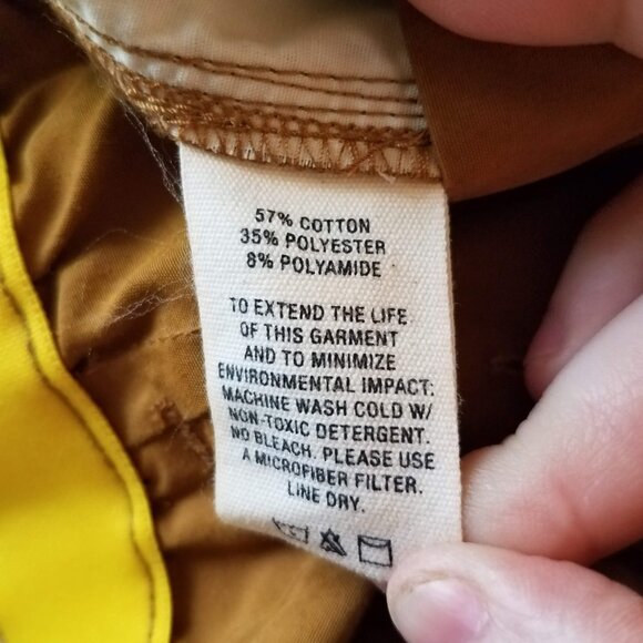 Alex Mill Mens XXL Golden Khaki Pull On Pant Tech Nylon Button Fly New - Picture 10 of 11